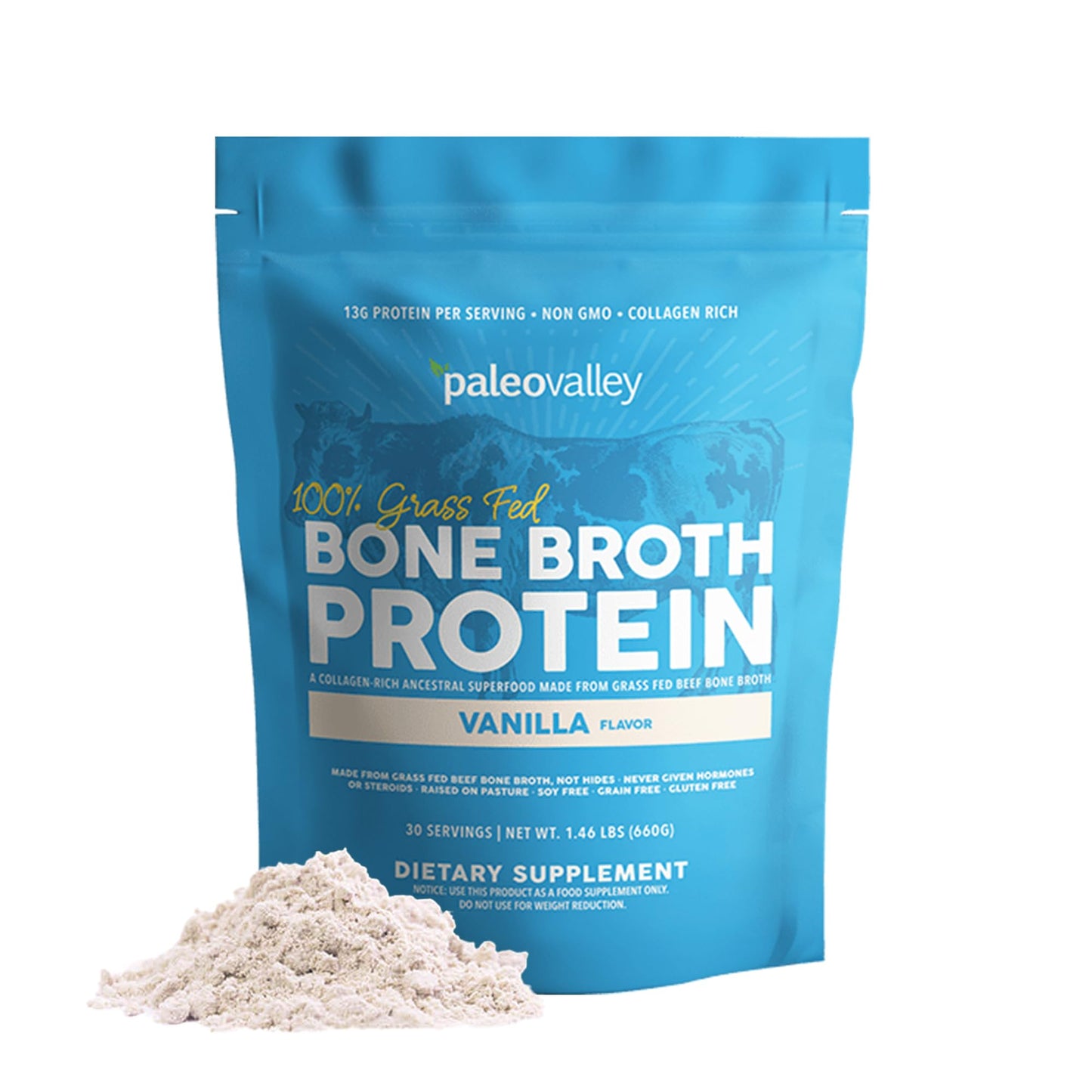 Paleovalley 100% Grass Fed Bone Broth Protein